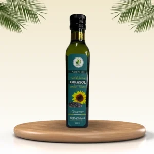 Aceite de girasol extra virgen prensando en frío