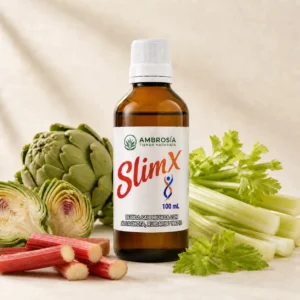 SlimX 100 mL, bebida saborizada con alcachofa, ruibarbo y apio