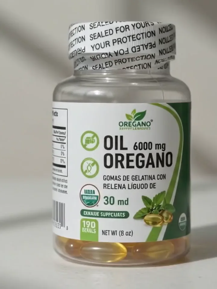 Presentación de aceite de orégano desarrollada para un tercero